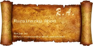 Ruzsinszky Abod névjegykártya